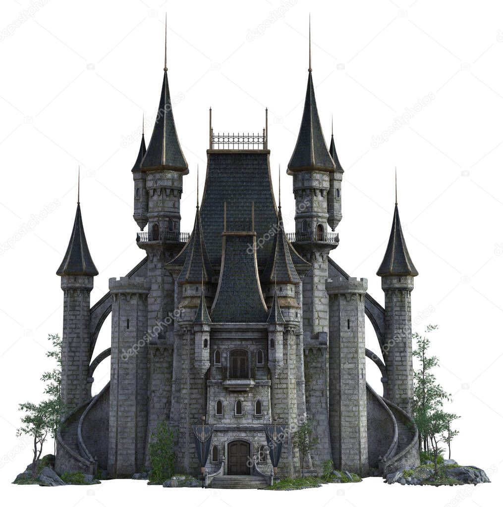 3d illustration of fairy tale castle