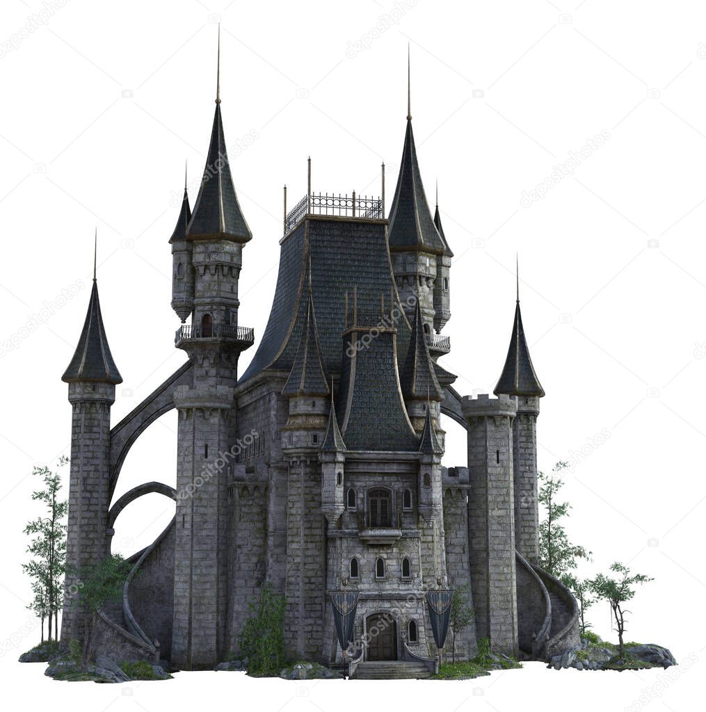 3d illustration of fairy tale castle