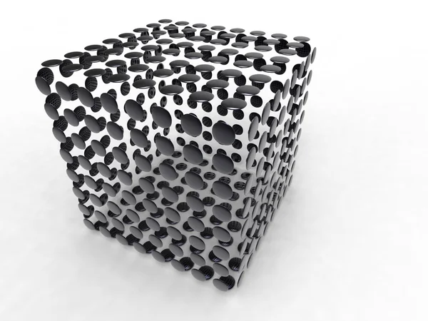 Black circle cube — Stock Photo, Image
