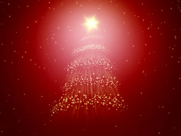 红色圣诞树星星 — 图库照片