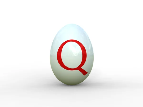 Ägg bokstaven q — Stockfoto