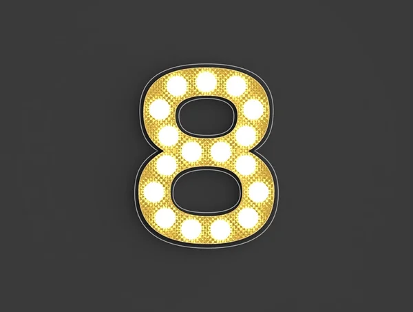 Light vintage number eight — Stock Photo, Image