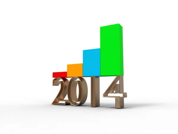 Multicolored graph 2014 — Stock Photo, Image