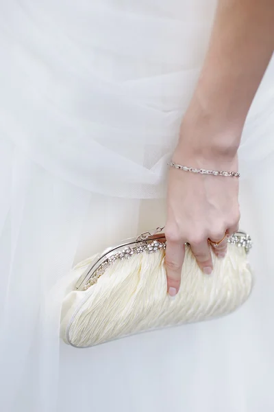 Bolsa de boda, concéntrese en el bolso y el anillo —  Fotos de Stock