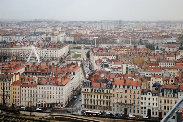 Lyon, Francja. Antena i panoramiczny widok. — Zdjęcie stockowe