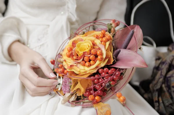 橙色婚礼花束 — 图库照片