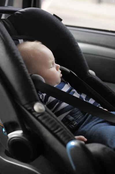 Little baby boy in car seat — Stock Photo, Image