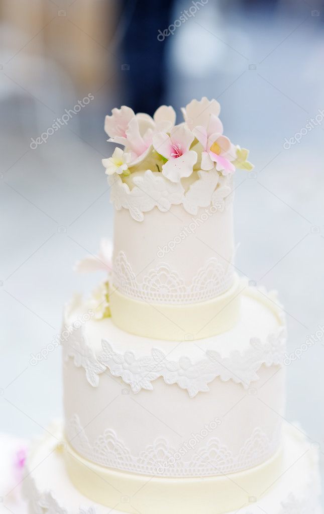 Delicieux Gateau De Mariage Blanc Original Image Libre De Droit Par Mary Smn C