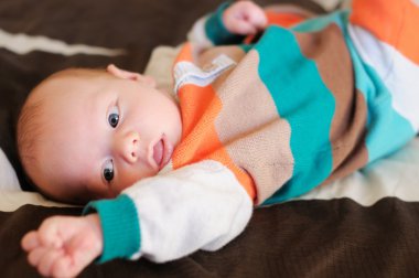 Newborn baby boy portrait clipart