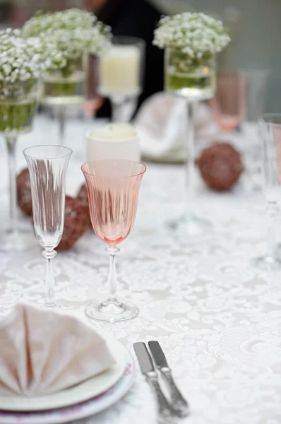 Table set for wedding reception — Stock Photo, Image