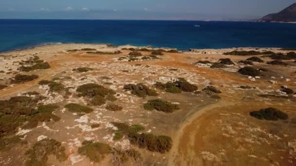 Panoramic Aerial View Akamas Peninsula National Park Aphrodite Bay Cyprus — Stock Video