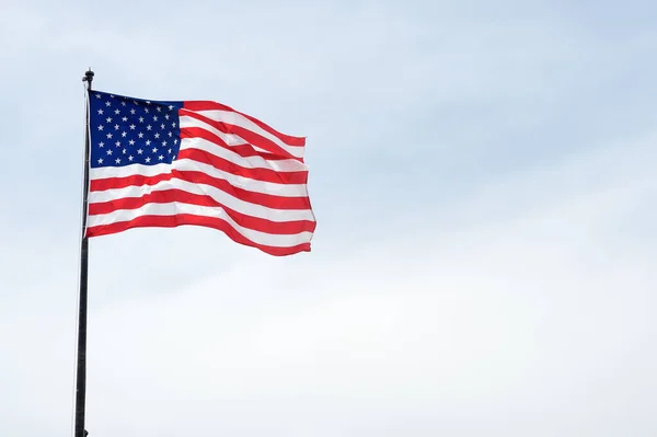 Amerikai Zászló Kék Égen Csillagfényes Amerikai Zászló Utazás Turizmus Városnézés — Stock Fotó