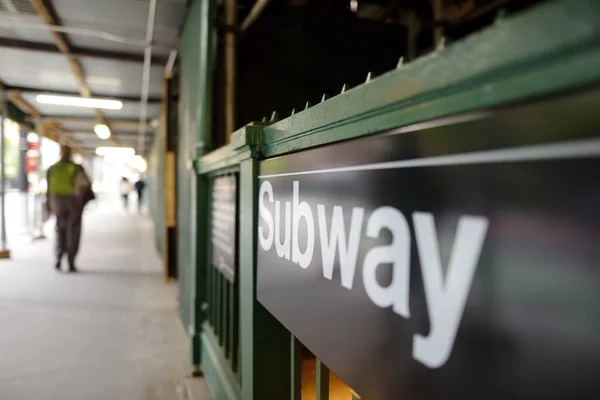 Entrance New York Subway Station Transport Nyc — Stock Photo, Image