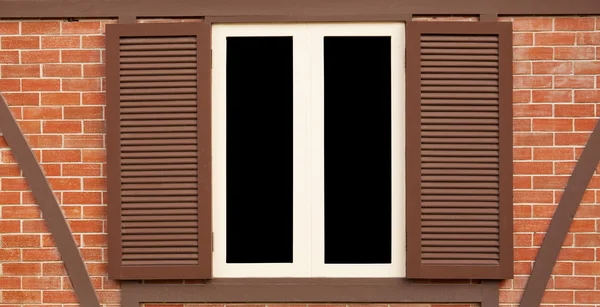 Ventana vieja de madera única — Foto de Stock