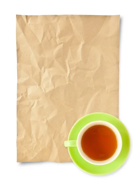 Tasse à thé et papier — Photo
