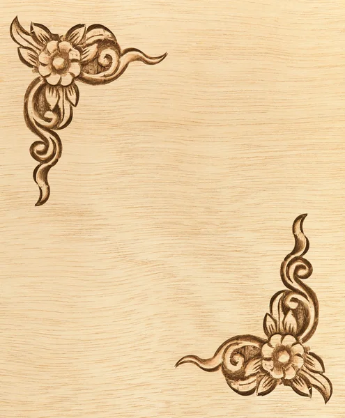 Flower carved frame — Stock Photo, Image