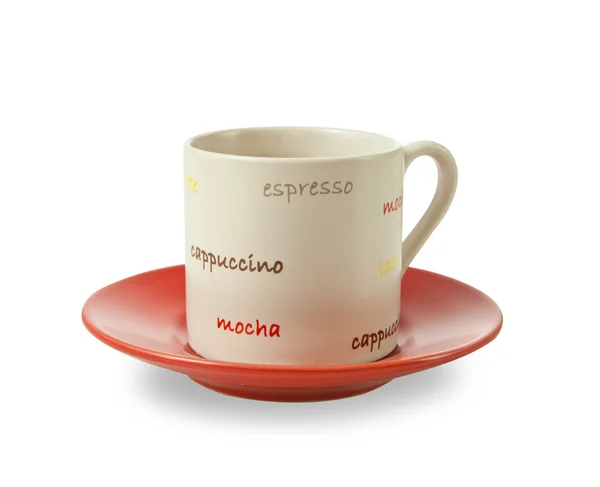 Röd kopp kaffe isolerade — Stockfoto