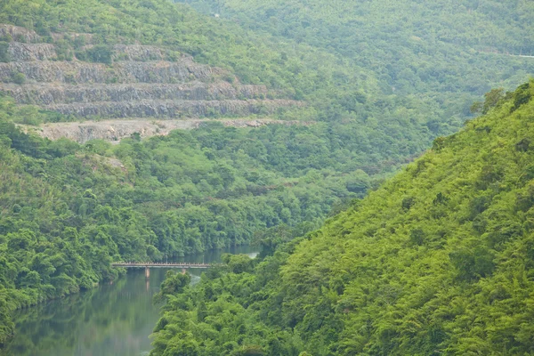 Ponte verso la montagna della giungla — Foto Stock