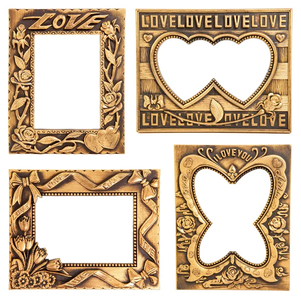 Liefde gouden frame collectie — Stockfoto