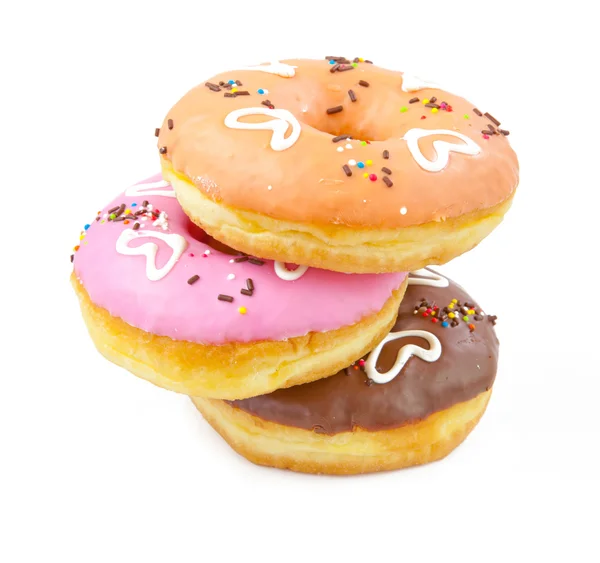 Donuts de coração — Fotografia de Stock