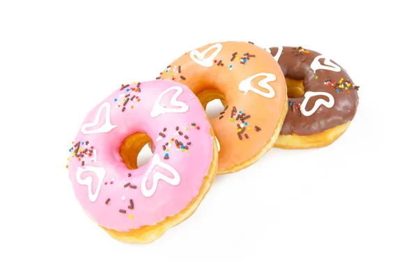 Hart donuts geïsoleerd — Stockfoto