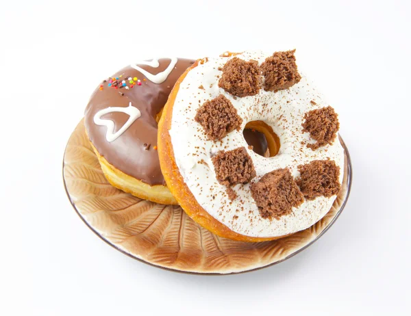 Donuts op de plaat — Stockfoto