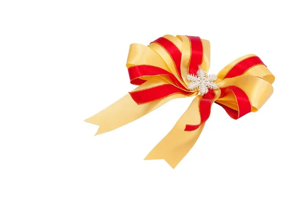 Gold ribbon bow — Stock Photo, Image