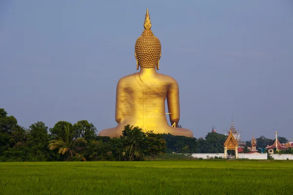 Grote Boeddha achter standbeeld — Stockfoto