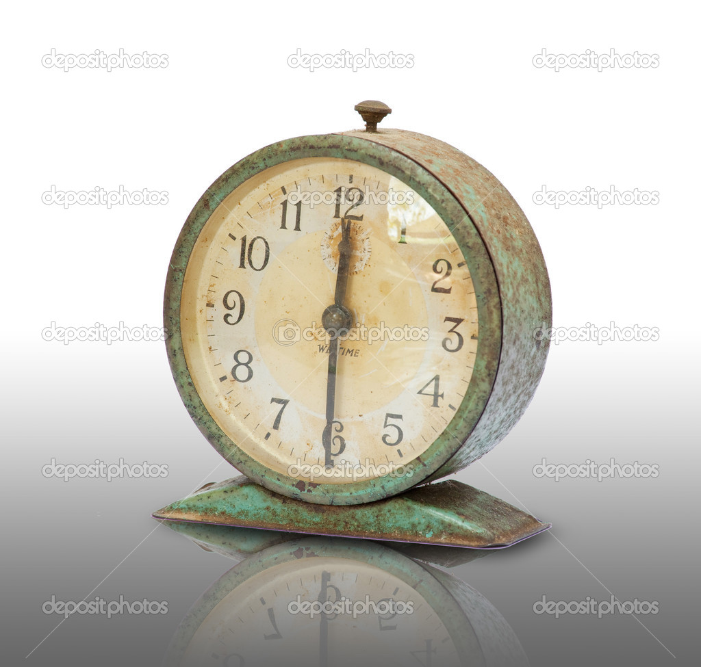 Vintage old clock isolated