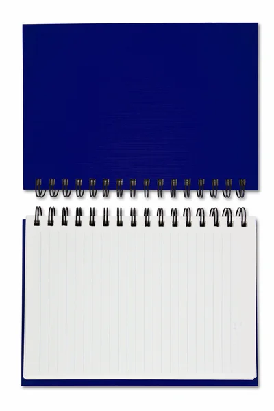 Kniha modrý prázdná Poznámka — Stock fotografie