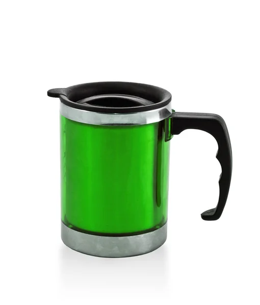 Metalen groene cup — Stockfoto