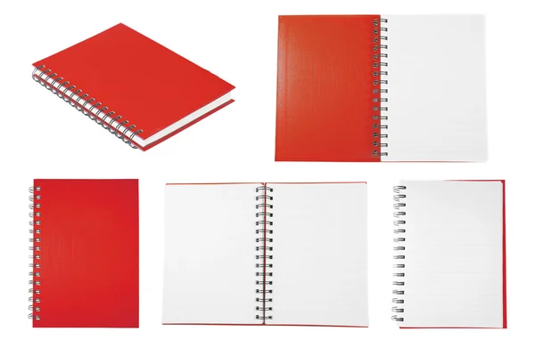 Collezione notebook rosso — Foto Stock