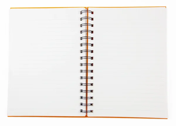 Orange notebook isolerade — Stockfoto