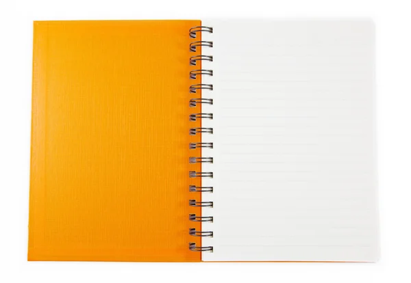 Caderno laranja isolado — Fotografia de Stock