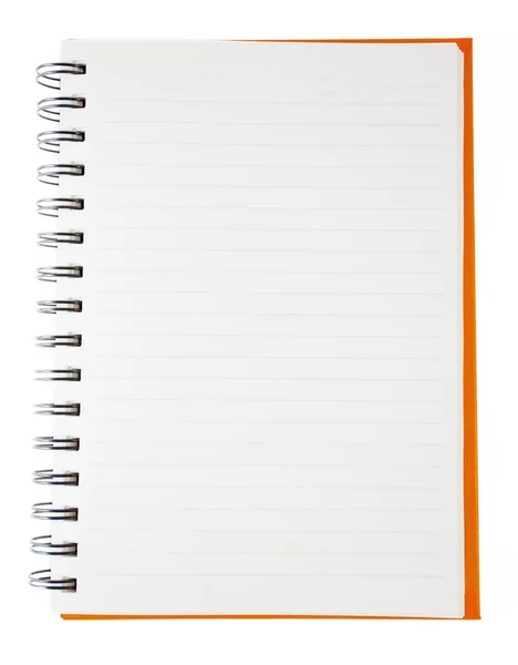 Orange notebook isolerade — Stockfoto