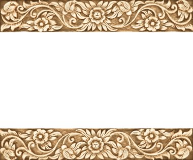 Flower carved frame clipart