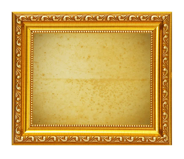 Gold frame with old paper — Stock Photo, Image