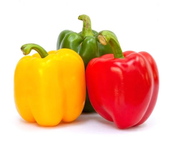 Three sweet peppers Royalty Free Stock Photos