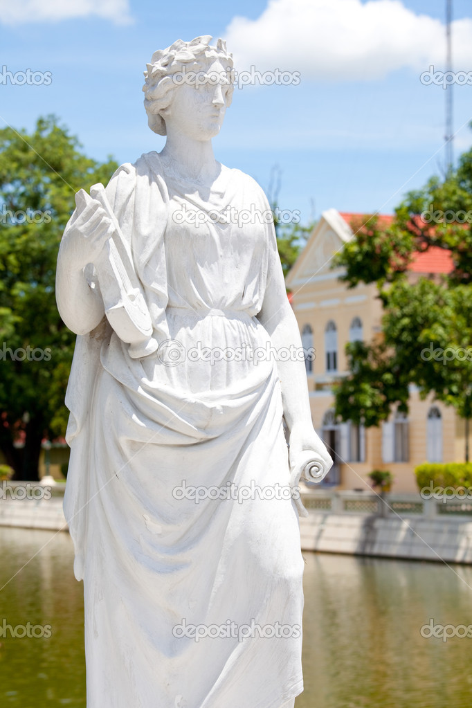 White classical marble statue