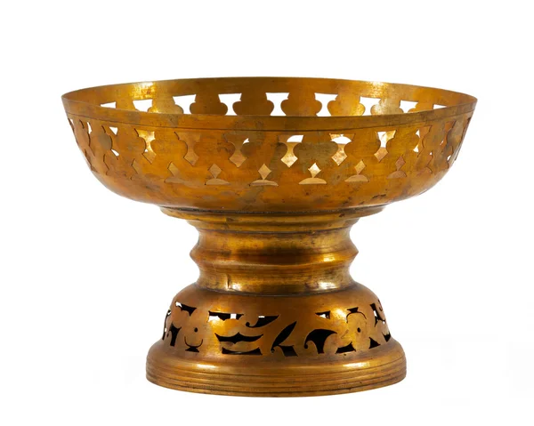 Brass bowl isolated — Stock Photo, Image