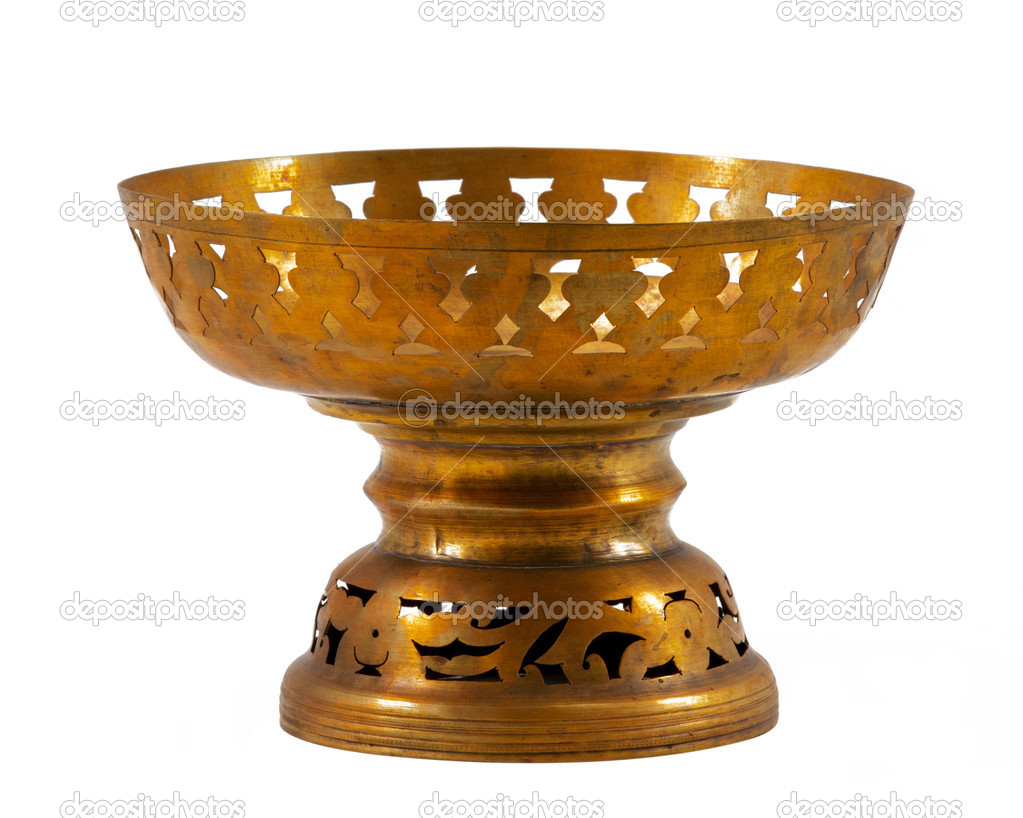 Brass bowl isolated