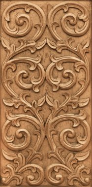 flower carved on wood clipart