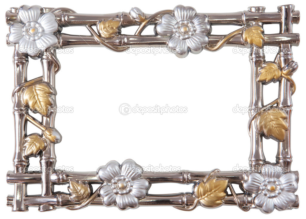Flower silver and gold frame — Stock Photo © WitthayaP 21853717