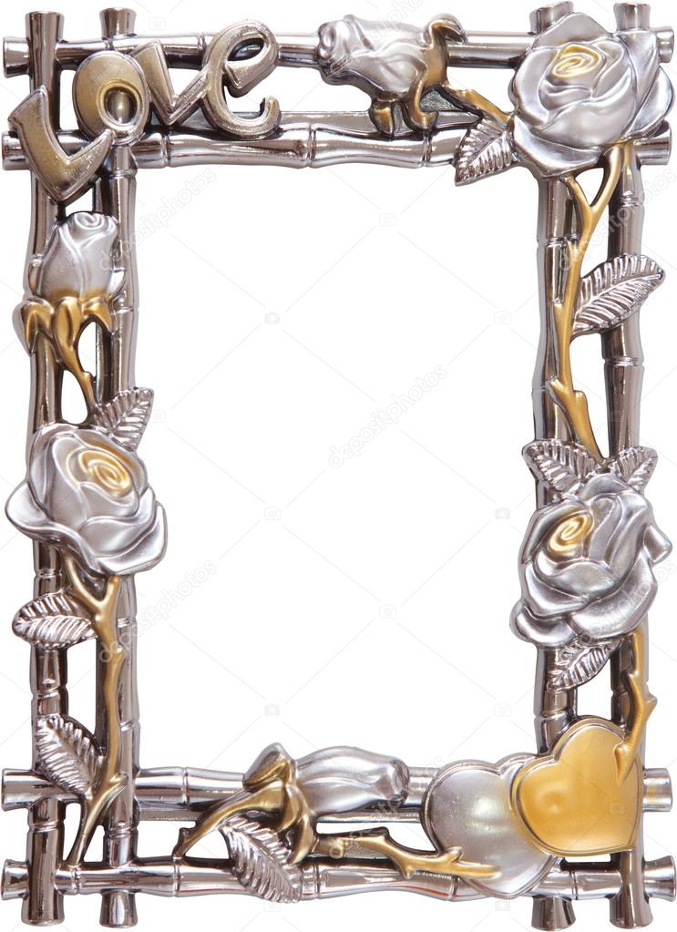 flower silver and gold frame