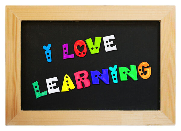 colorful letters with i love learning