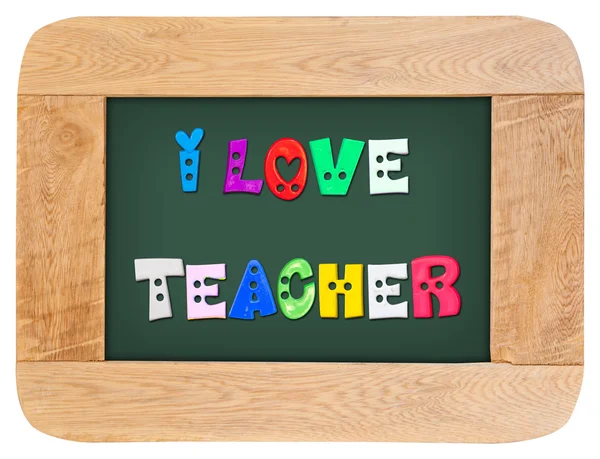 Colorful letters with i love teacher — Stock Photo, Image