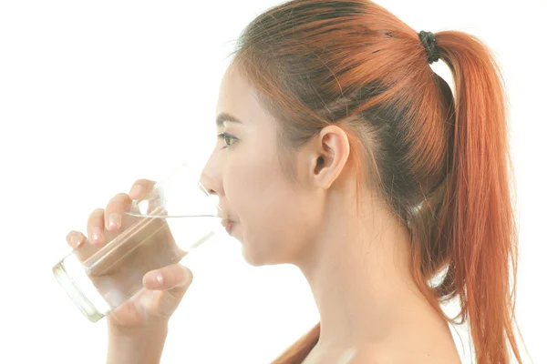 Woman drinking water — Stock Photo, Image