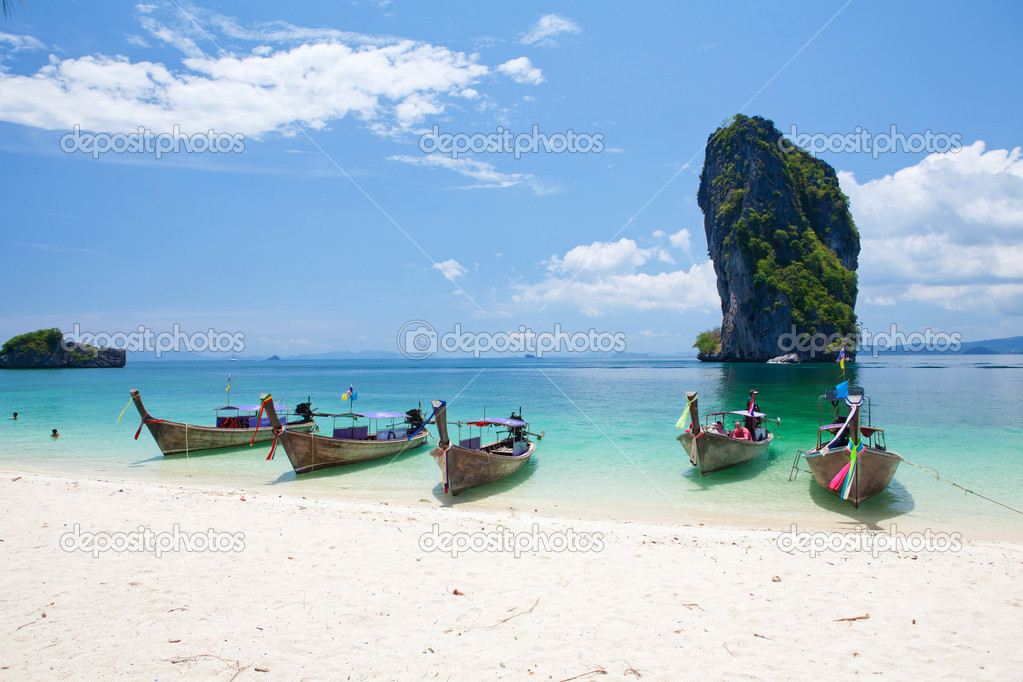 Cliff and boats