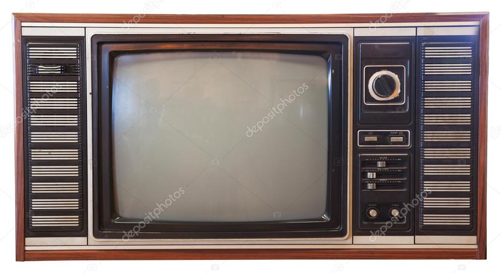 vintage television isolated