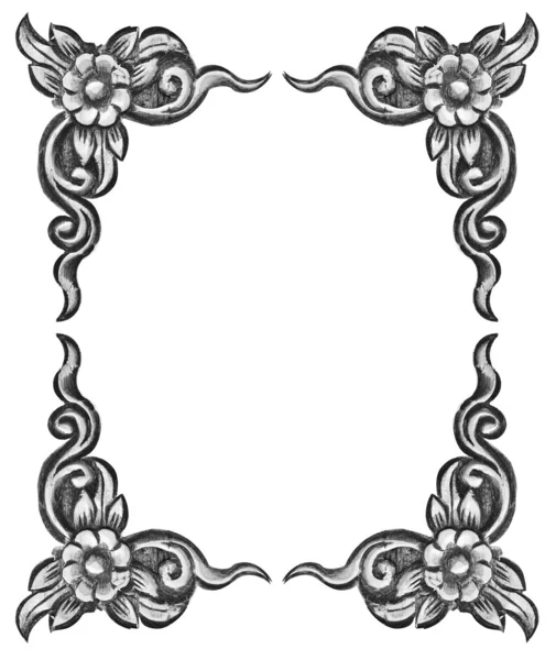 Blume geschnitzt Rahmen — Stockfoto